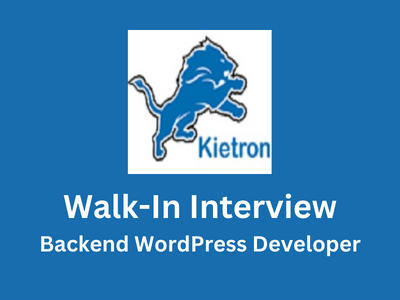 Walk-In interview for Backend WordPress Developer 