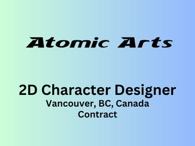 2D Character Designer required at Atomic Cartoons