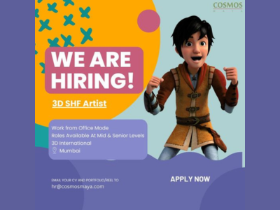 3D SHF Artist required at Cosmos Entertainment