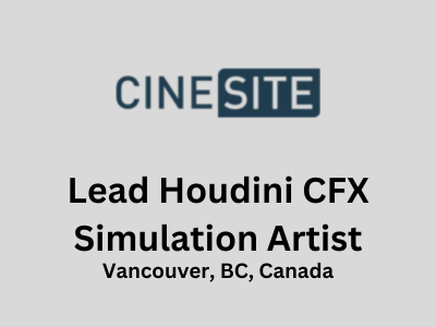 Lead Houdini CFX Simulation Artist required at Cinesite