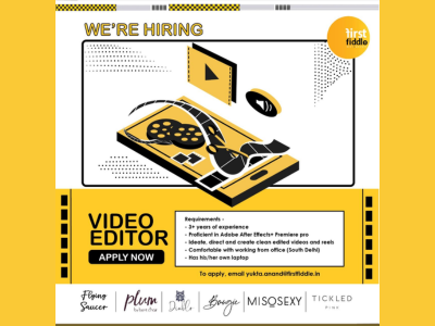 First Fiddle is looking for Video Editor