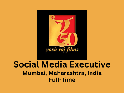 Social Media Executive required at Yash Raj Films