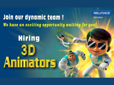 3D Animators are required at Reliance Animation