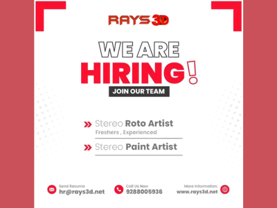 Ray's 3D is hiring Roto and Paint Artists