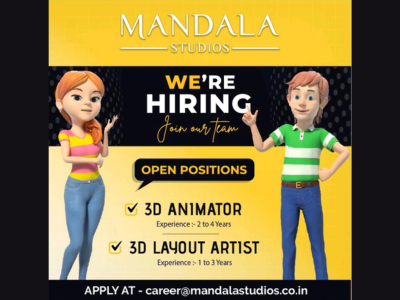 3D Artists are required for the jobs at Mandala Studios