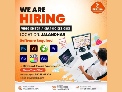 Brilliko is hiring Video Editor / Graphic Designer - Photoshop, AE