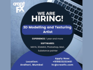 CREATFX STUDIO hiring 3D Modeling and Texturing Artist
