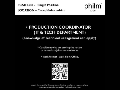 Production Coordinator required at Philm CGI