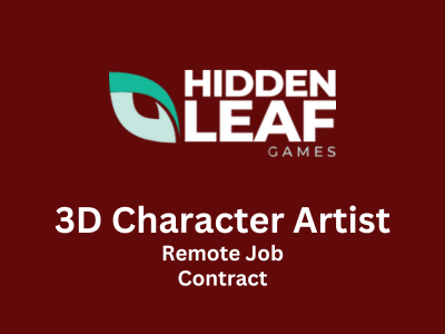 3D Character Artist required at Hidden Leaf Games