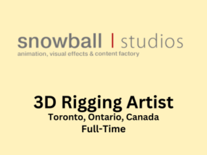 3D Rigging Artist required at Snowball Studios - Maya rigging