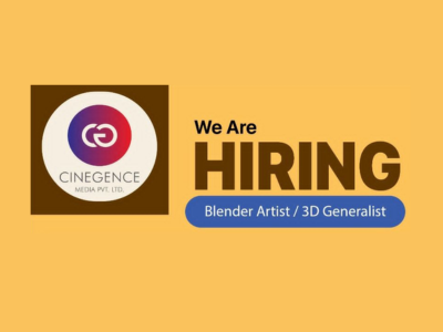 Blender Artist3D Generalist required at Cinegence Media