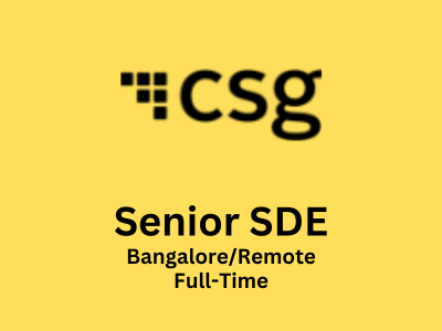 CSG International is looking to hire Senior SDE