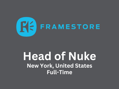 Framestore is hiring for the position of Head of Nuke