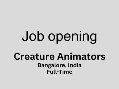 Full-time job opening for Creature Animators