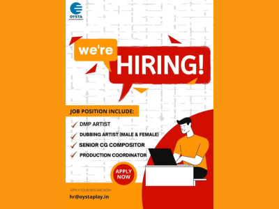 Latest job openings at Oysta Entertainment