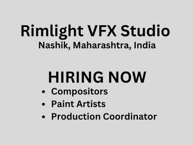 Latest job openings at Rimlight VFX Studio