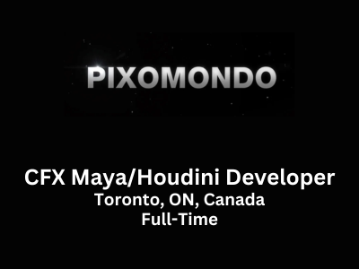 CFX MayaHoudini Developer required at Pixomondo