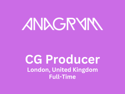 CG Producer required at ANAGRAM studio