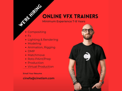 Cinetism Film Academy is on lookout for VFX Instructors