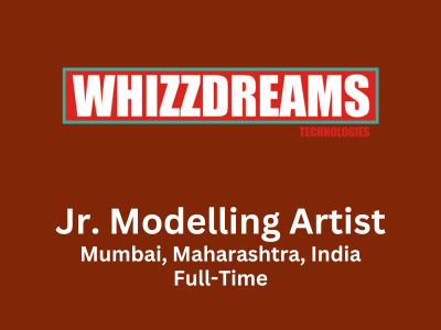 Jr. Modelling Artist required at Whizz Dreams studio