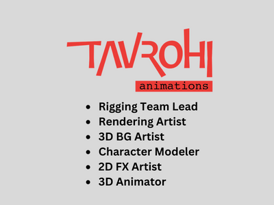 Latest job openings at Tavrohi Animation