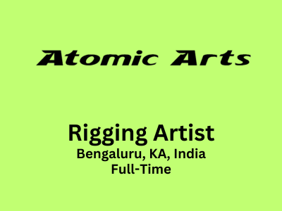 Rigging Artist required at Atomic Arts
