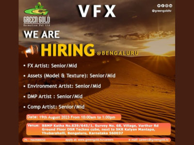 Walk-In-Drive is open for VFX at Green Gold Animation