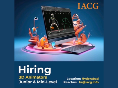 3D Animators are required at IACG Multimedia