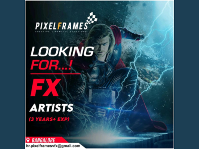 Pixel Frames is looking for experienced FX Artists