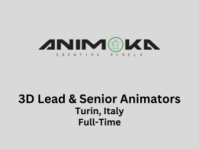 3D Lead & Senior Animators required at Animoka Studios