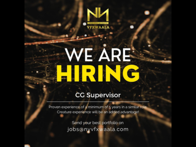 CG Supervisor required at NYVFXWAALA studio