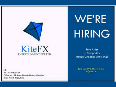Latest job openings at KiteFX Entertainment