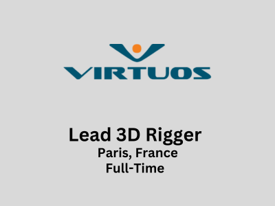 Lead 3D Rigger required at Virtuos Games