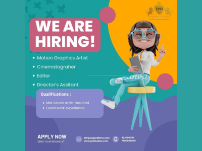 Multiple job openings at JVD Films