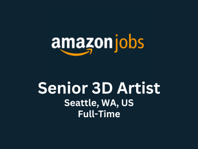 Senior 3D Artist requried at Amazon Device Brand Studio