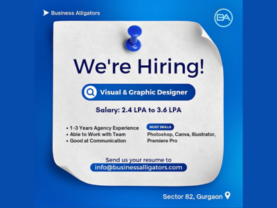 Visual & Graphic Designer required at Business Alligators