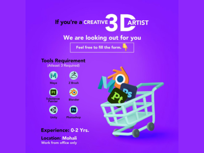 iOTA - A Creative Agency is looking for 3D Artist