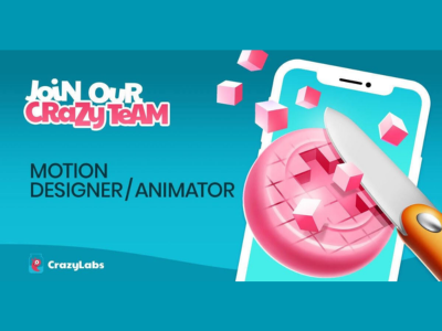 Motion Designer  Animator required at Crazy Labs