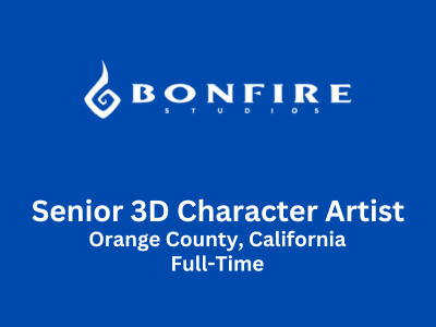 Senior 3D Character Artist required at Bonfire Studios