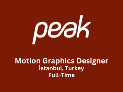 Motion Graphics Designer required at Peak games studio