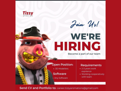 3D Modelers required at Tizzy Animation Studios