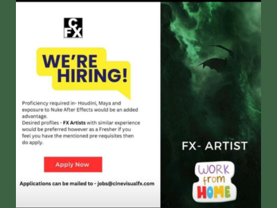 Full-time job opening for FX Artists at CinevisualFx