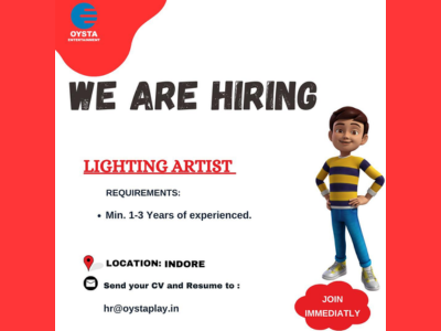 Lighting Artist required at Oysta Entertainment