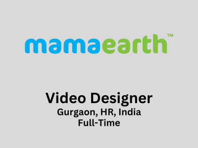 Mamaearth is seeking a creative VideographerEditor