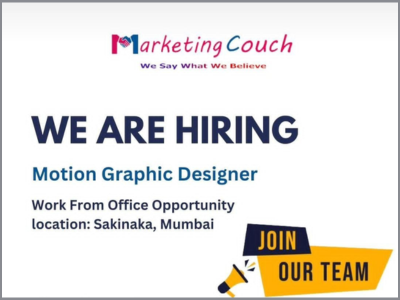 Motion Graphic Designer required at Marketing Couch