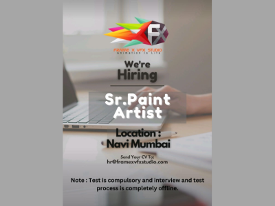 Senior Paint Artist required at Frame X VFX Studio