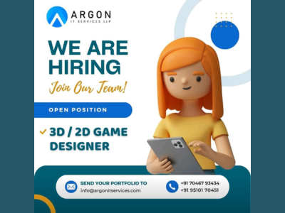 2D/3D Game Designer required at Argon IT Services