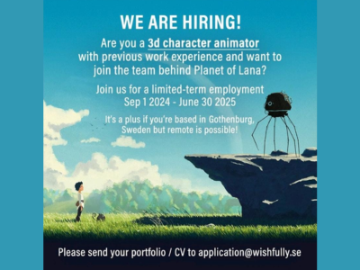 3D Character Animator required at Wishfully Studios