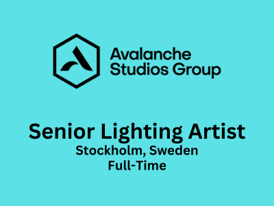 Avalanche Studios is looking for Senior Lighting Artist
