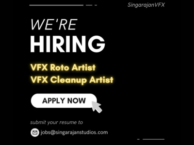 Singarajan VFX Studio hiring for VFX jobs
